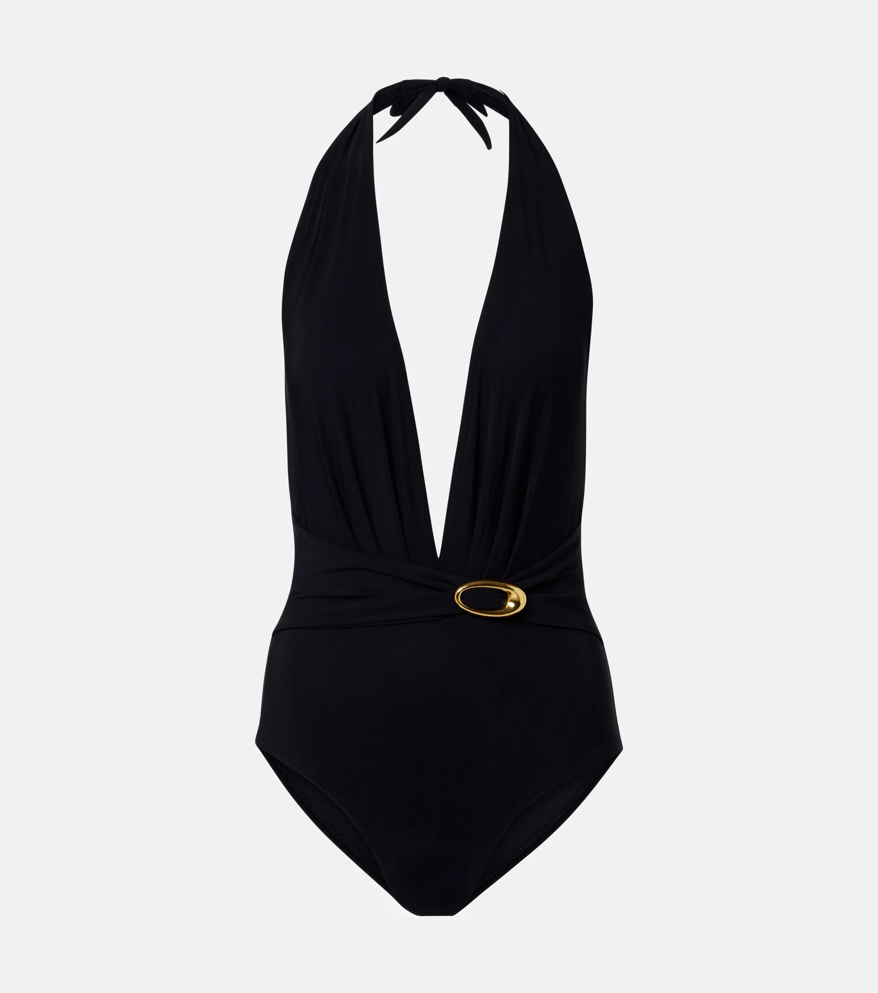 Solid embellished swimsuit - 1