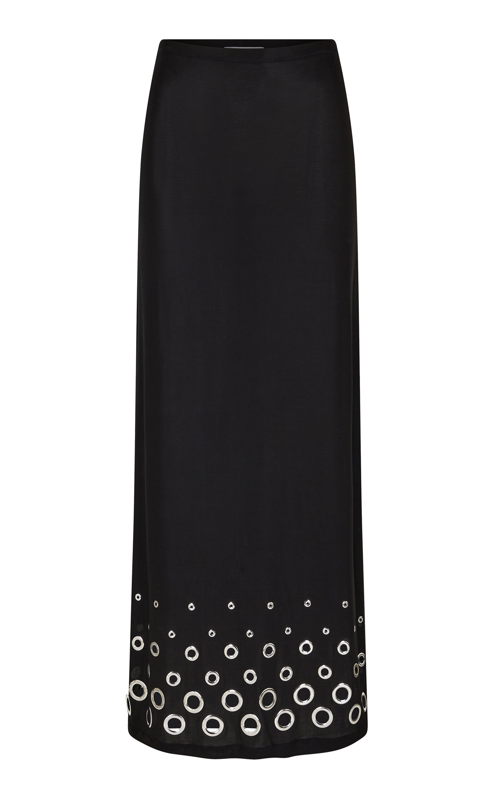 Eyelet-Detailed Cupro Maxi Skirt black - 5