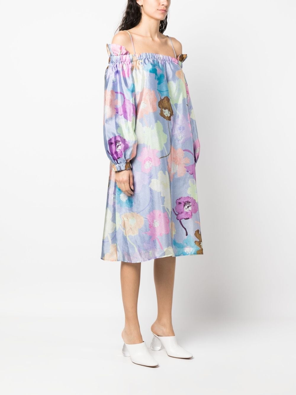 Priscilia floral-print off-shoulder dress - 3