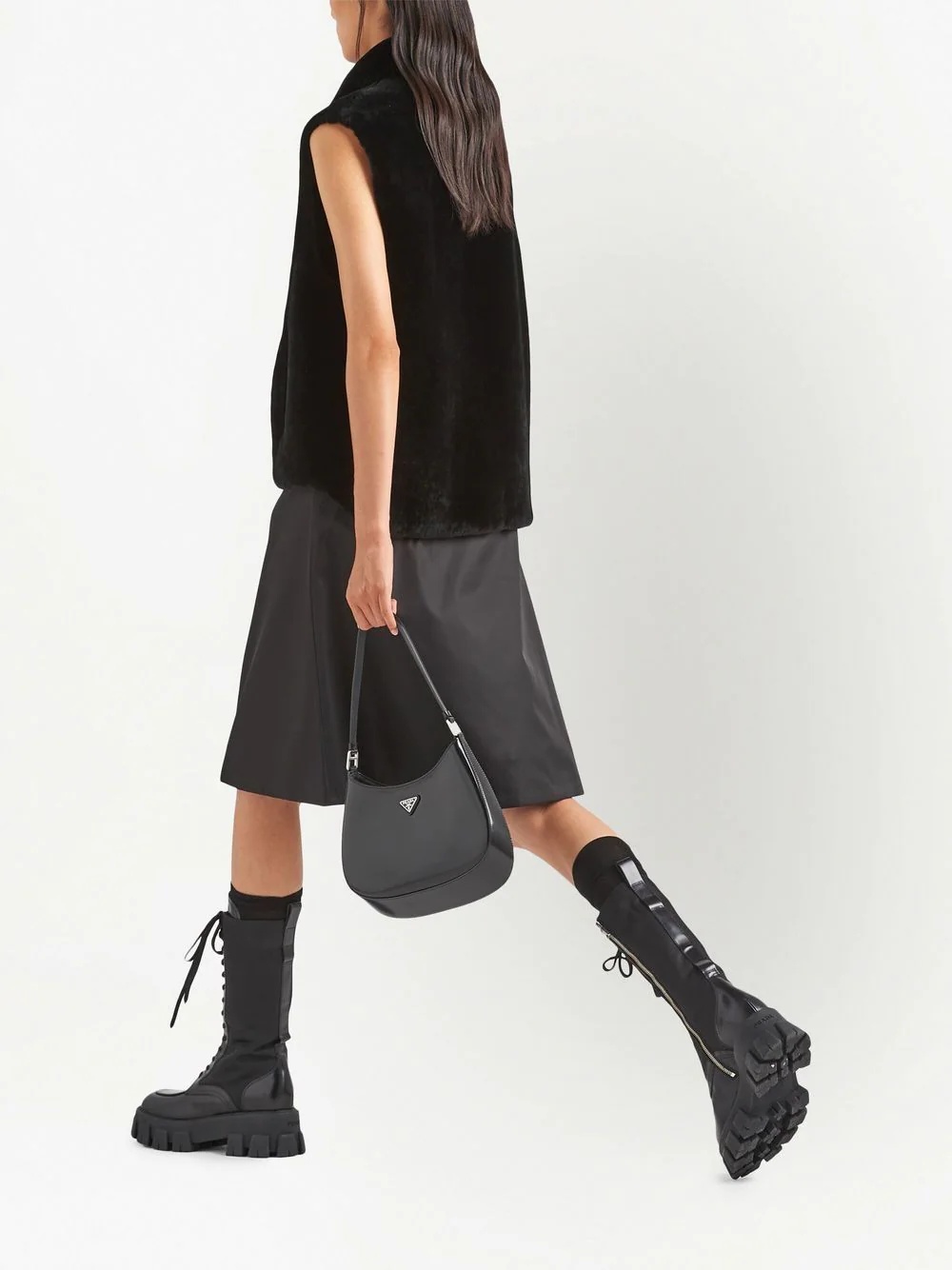 reversible shearling gilet - 3