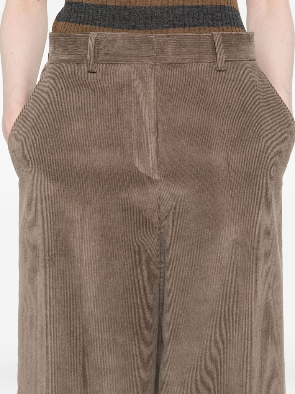 corduroy wide-leg trousers - 5