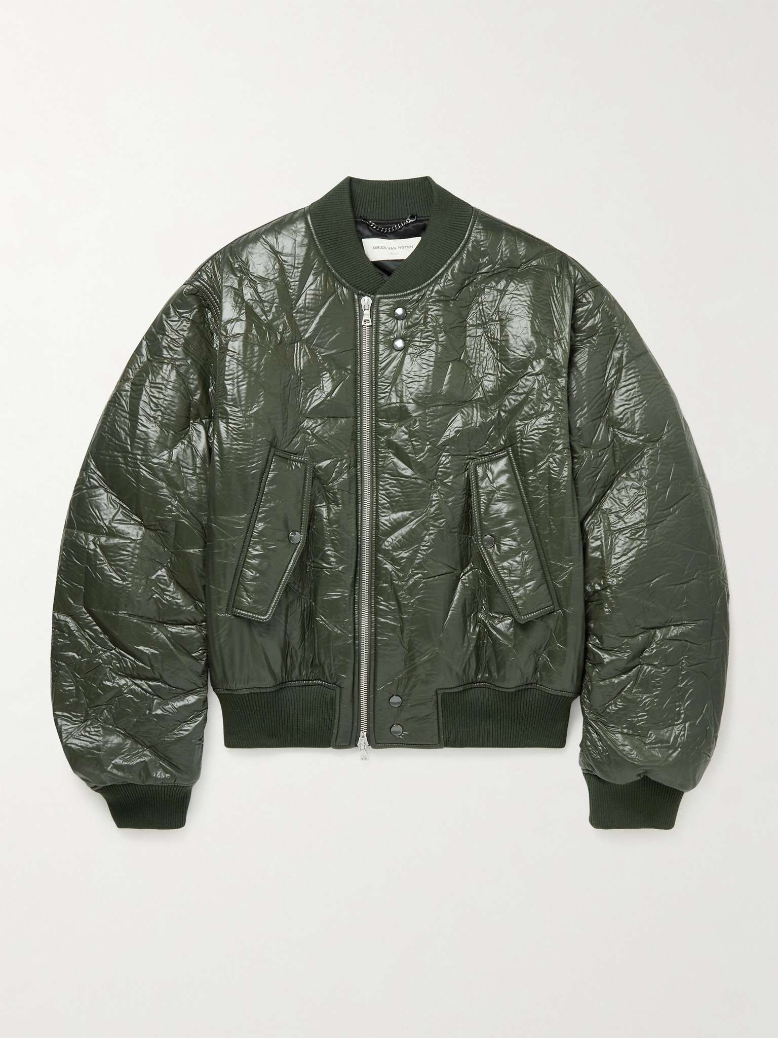 Padded Crinkled-Shell Bomber Jacket - 1