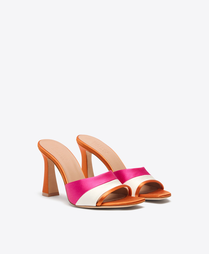 MALONE SOULIERS Roxanne 90 Orange & Pink Satin Heeled Sandals outlook
