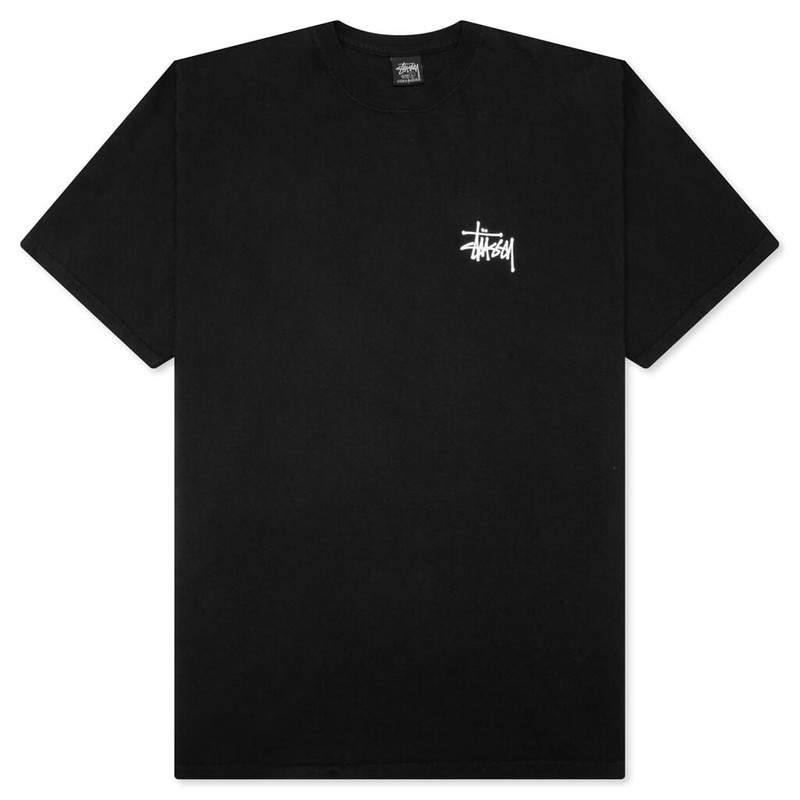 BASIC STUSSY PIG. DYED TEE - BLACK - 1
