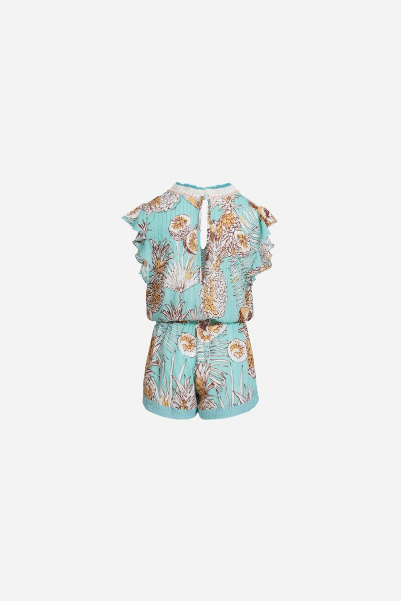 Poupette St Barth Short Jumpsuit Sasha for girls - Mint Karibia outlook