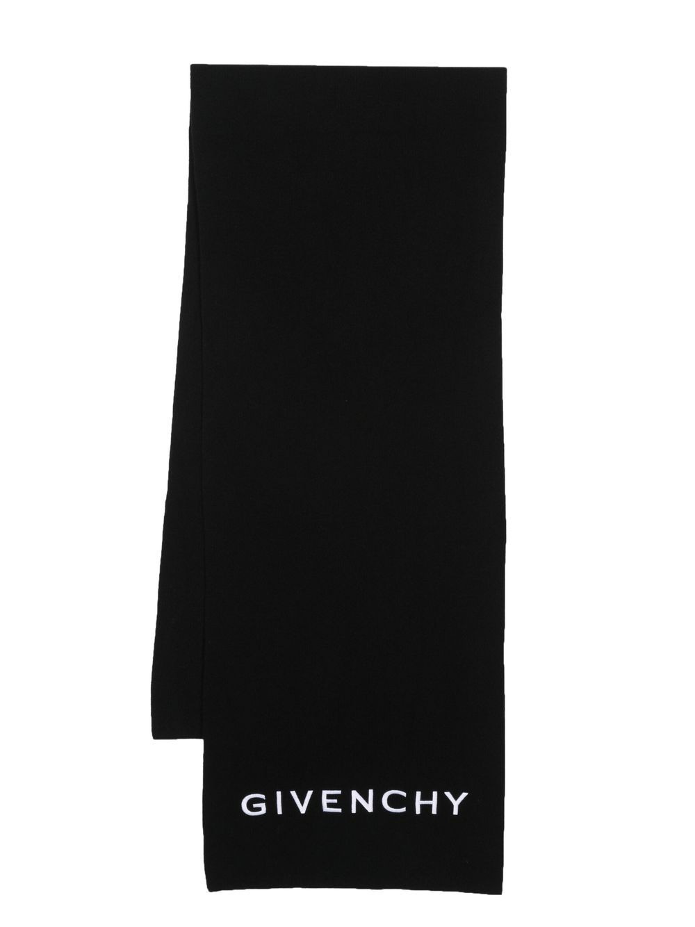 intarsia-knit logo scarf - 1