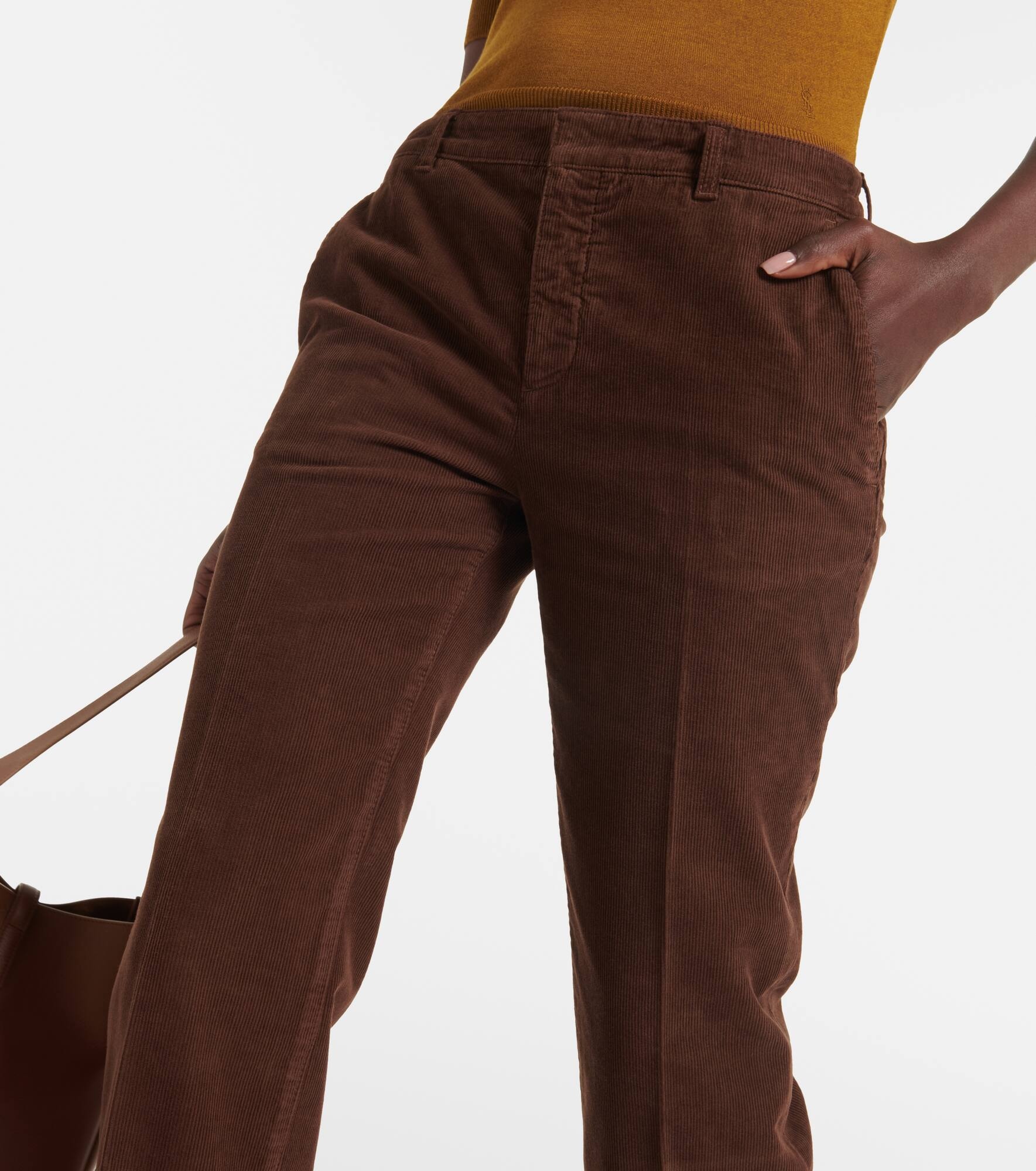【関税＆送料込み】Saint Laurent Low Waist Bootcut SAINT LAURENT Low-rise cotton bootcut pants | mytheresa