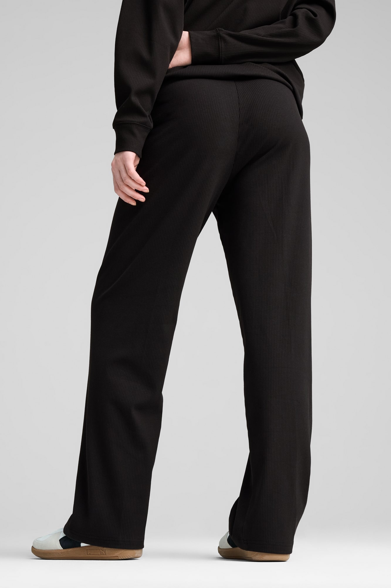 ESS ELEVATED High-Waist Straight Leg Rib Pants Women - 4