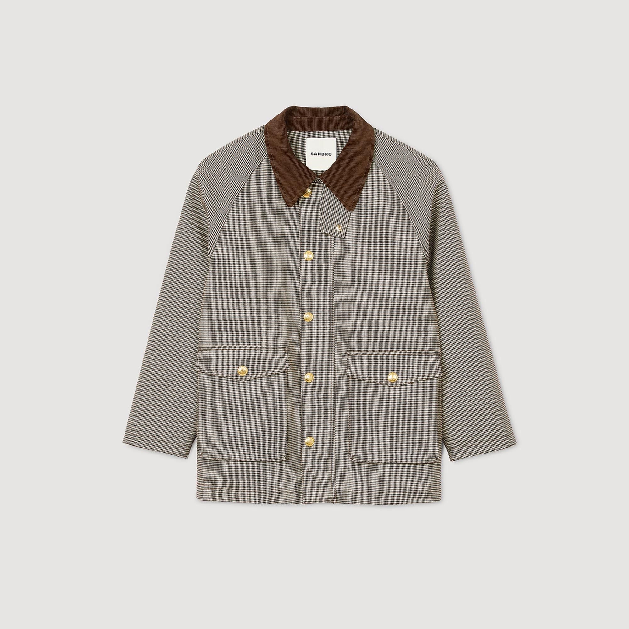 CHECK COAT WITH VELVET COLLAR - 6
