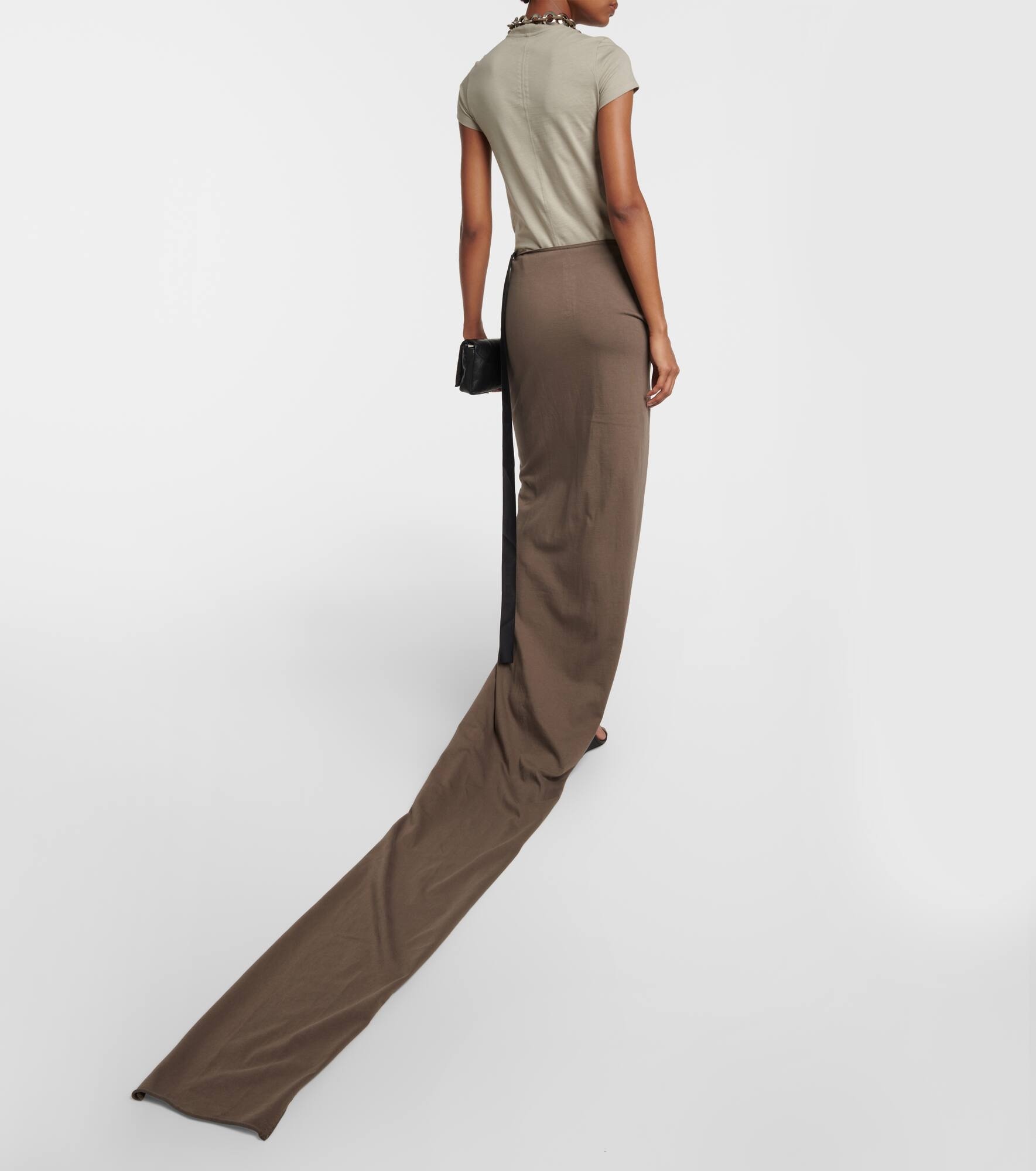 DRKSHDW gathered cotton maxi skirt - 3