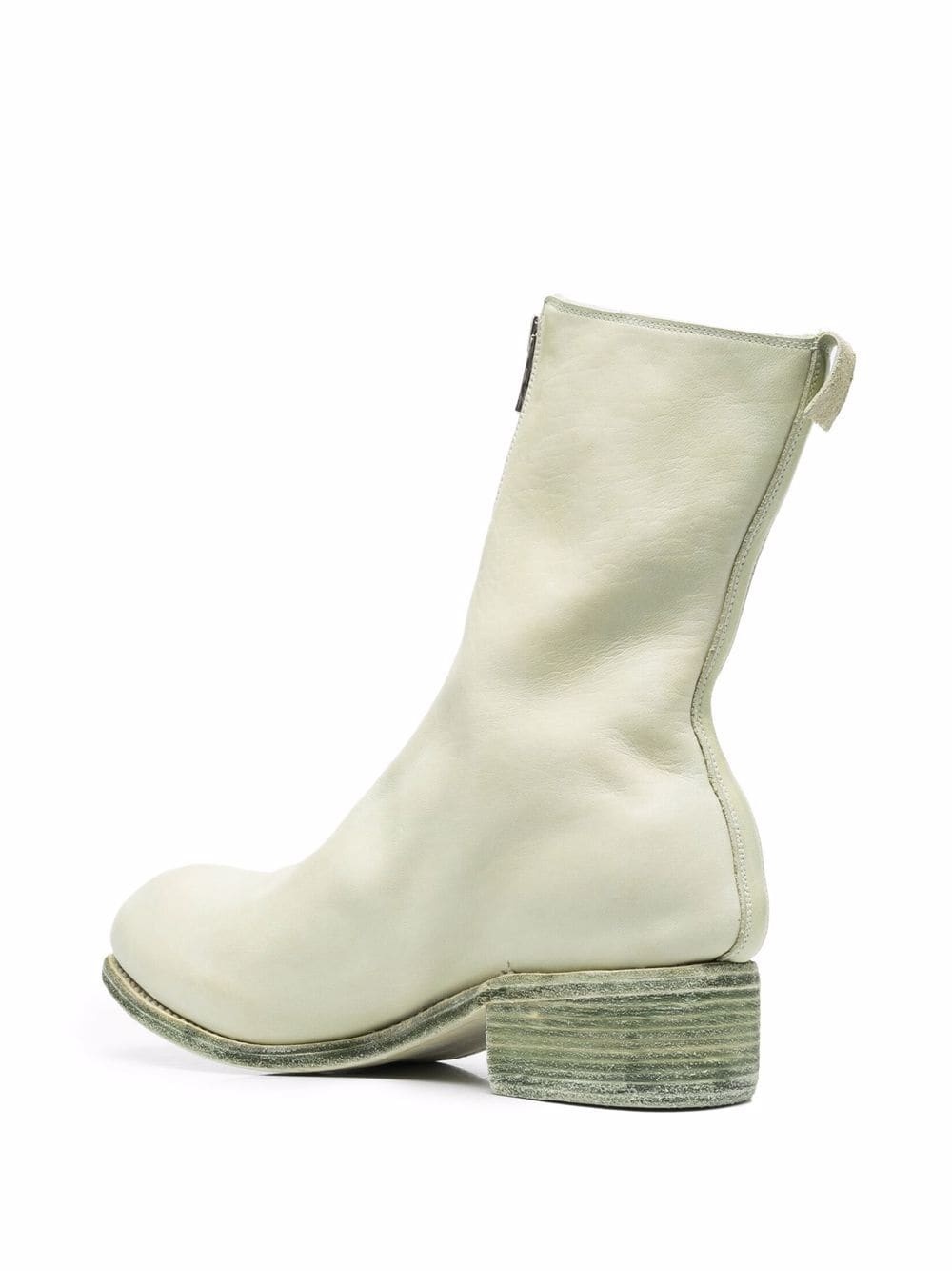 front-zip round-toe boots - 3