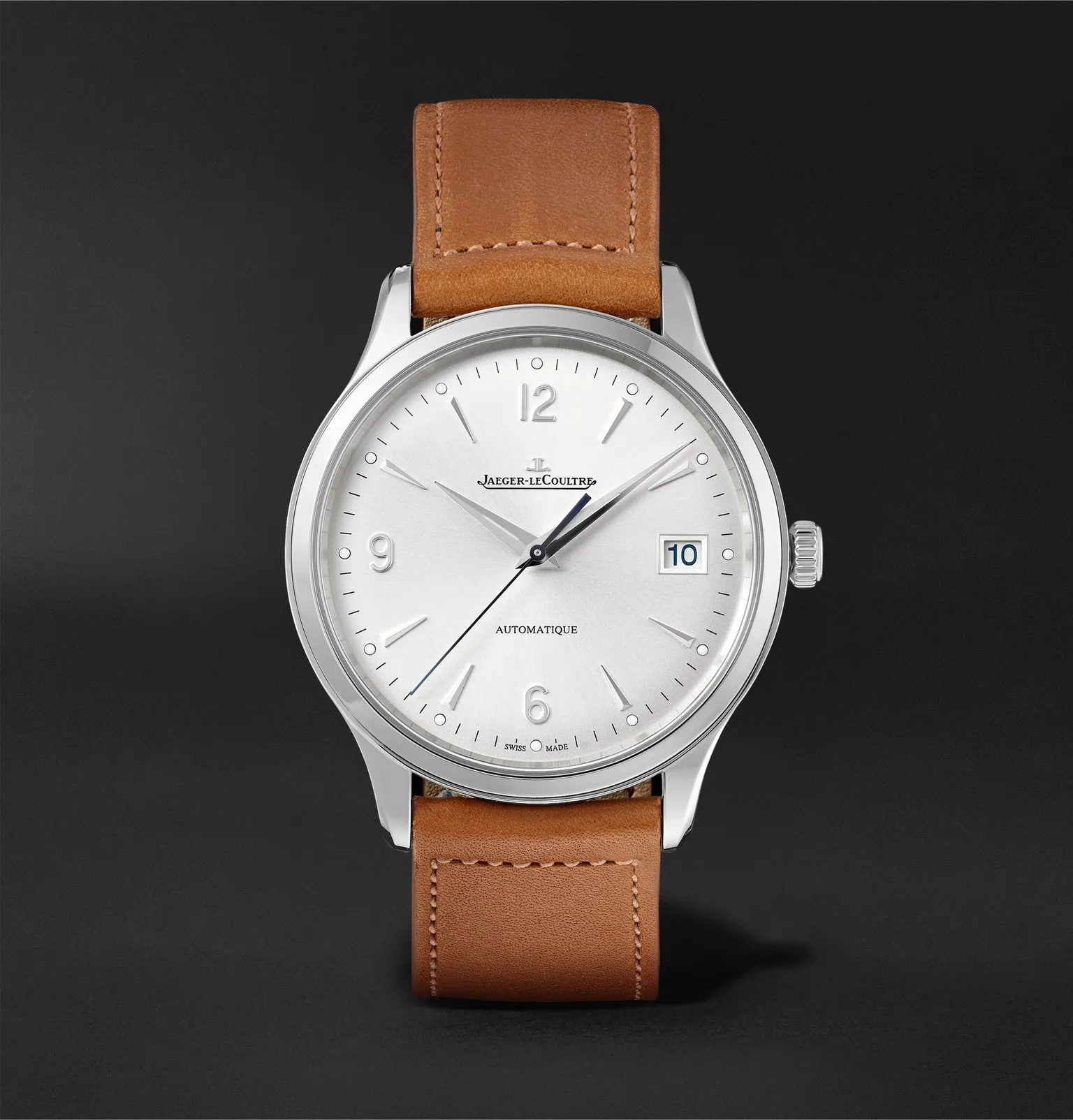 Master Control Date Automatic 40mm Stainless Steel and Leather Watch, Ref No. 4018420 - 1