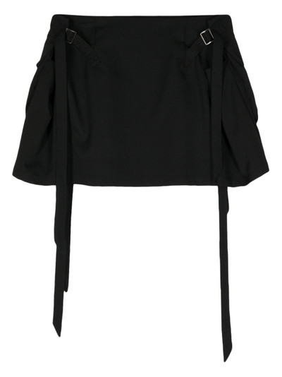 Yohji Yamamoto buckle-embellished wool mini skirt outlook