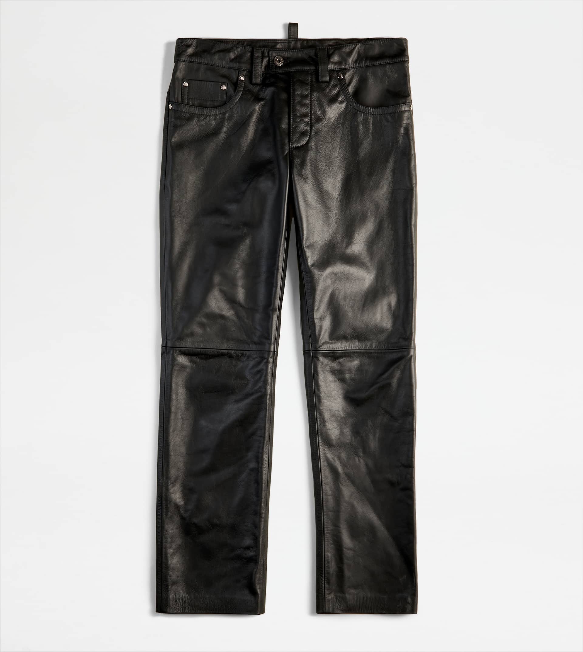 PANTS IN LEATHER - BLACK - 1