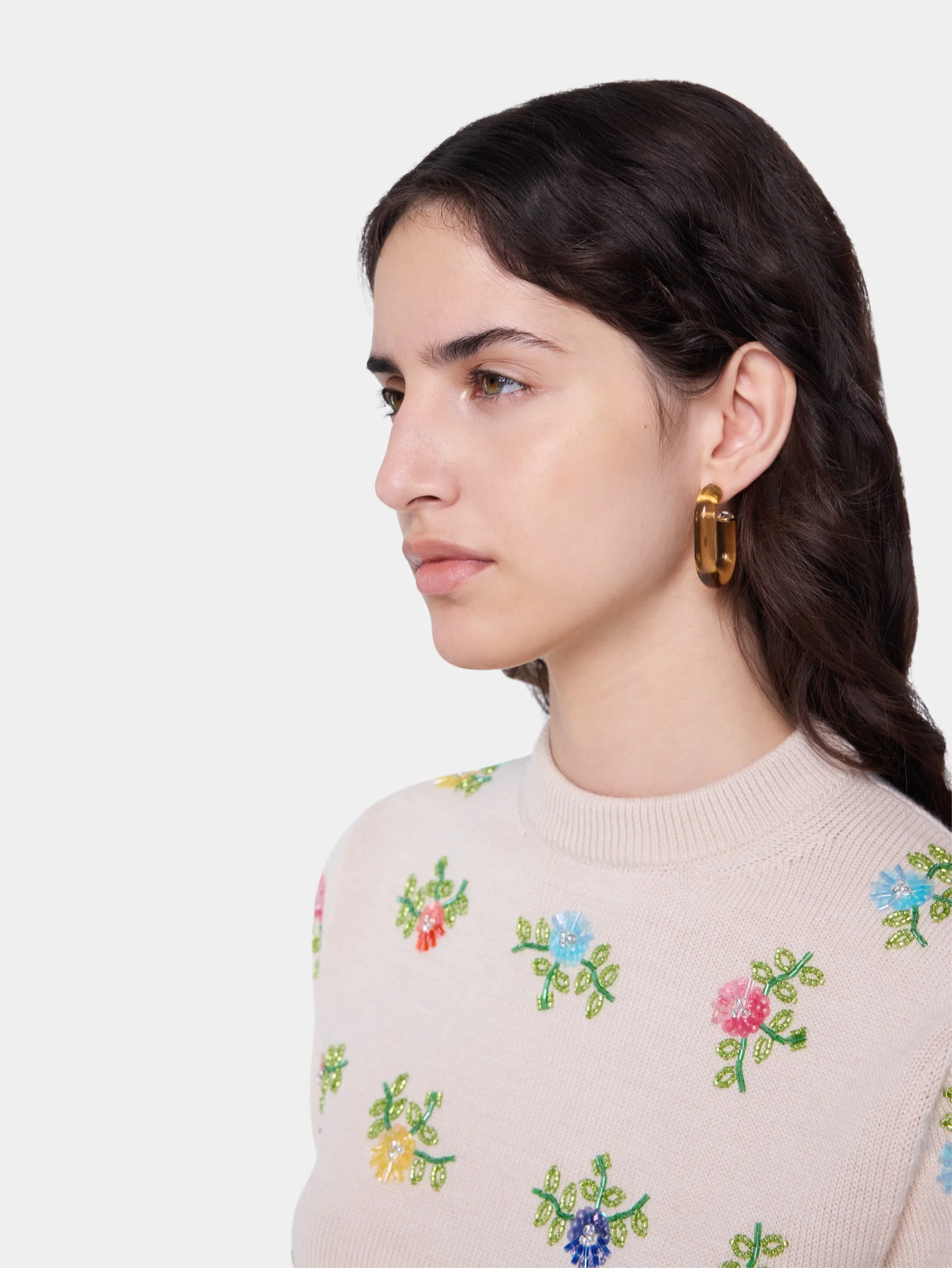 XL LINK EARRINGS IN OCHRE RESIN - 1