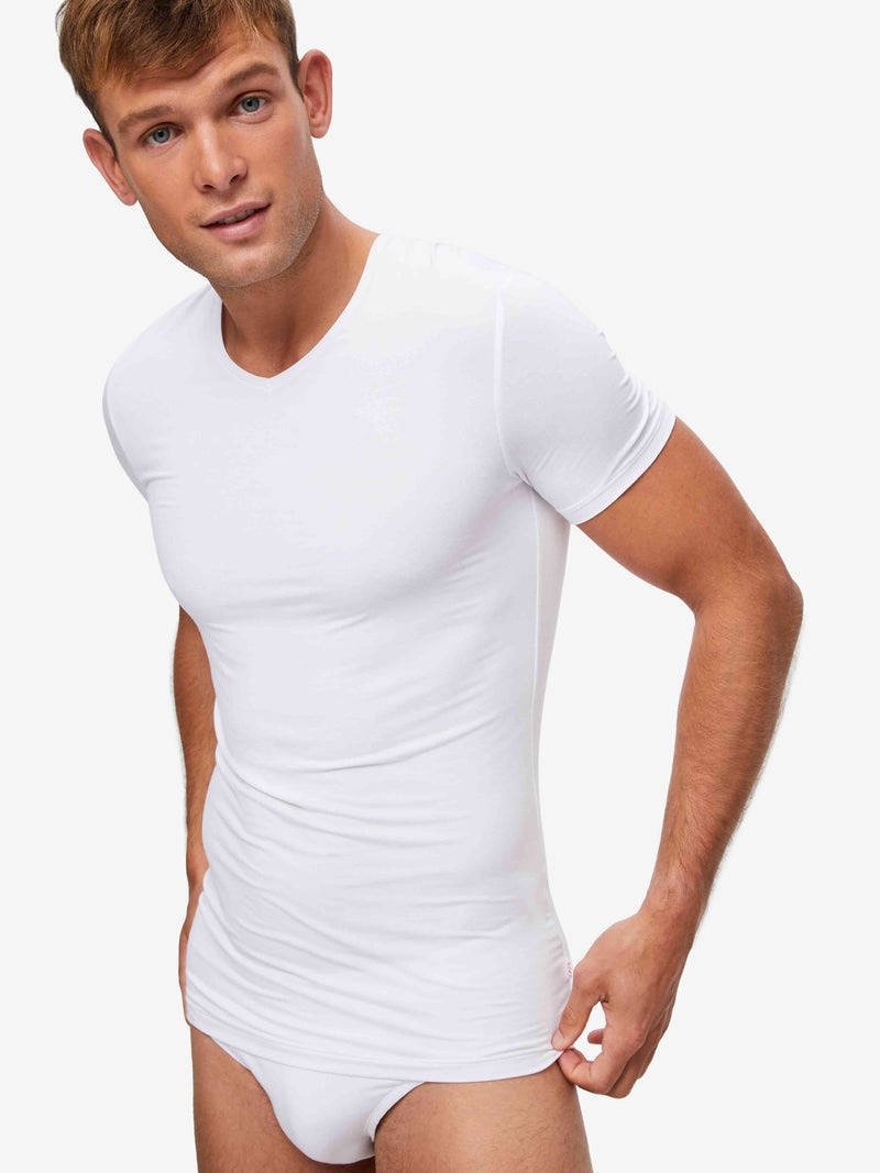 Men's Underwear V-Neck T-Shirt Alex Micro Modal Stretch White - 2