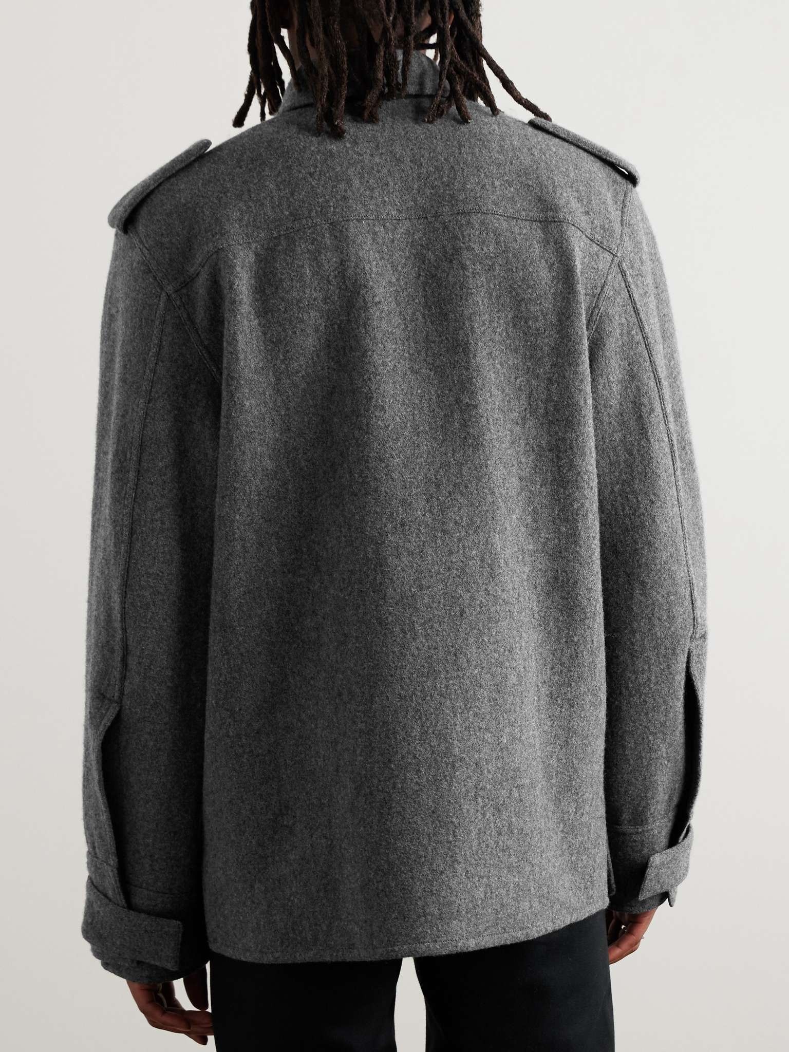 Boiled Wool-Blend Zip-Up Overshirt - 4