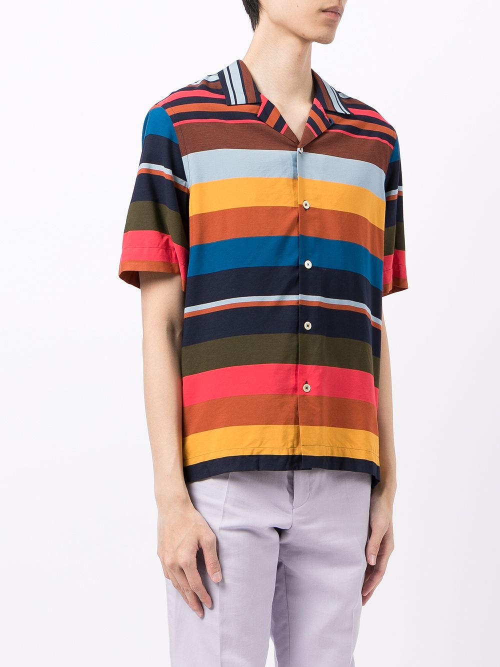 Artist-stripe short-sleeved shirt - 3