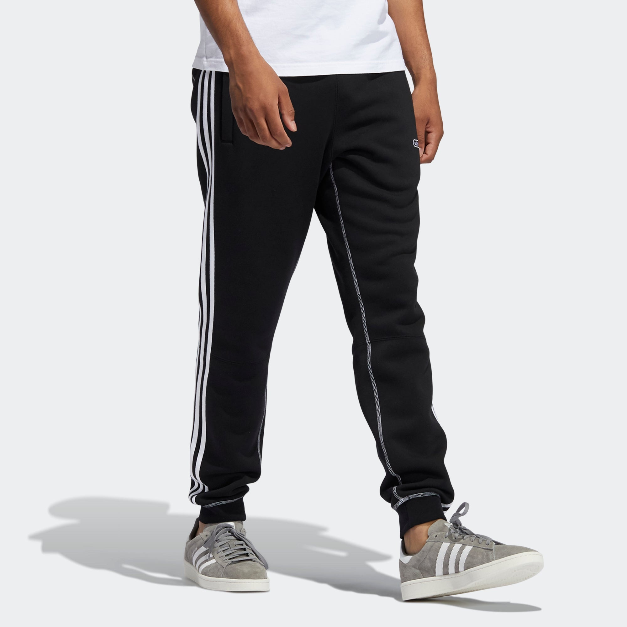 adidas originals Cntrst Stitch S Contrasting Colors Fleece Lined Stay Warm Bundle Feet Sports Pants  - 5