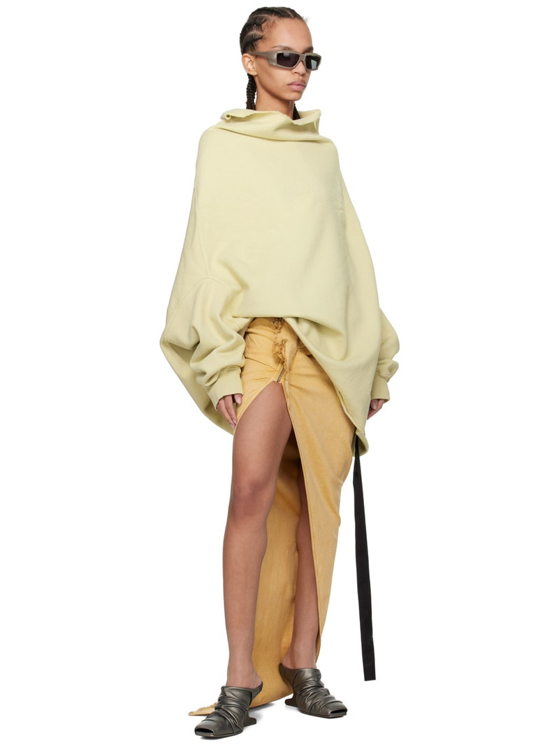 Rick Owens DRKSHDW Yellow Edfu Denim Maxi Skirt outlook