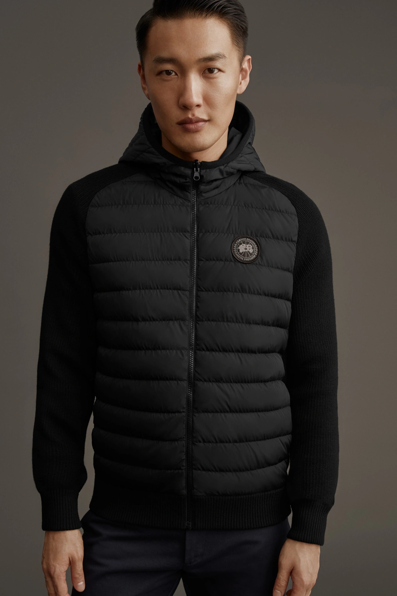 HYBRIDGE KNIT REVERSIBLE HOODY BLACK LABEL - 2