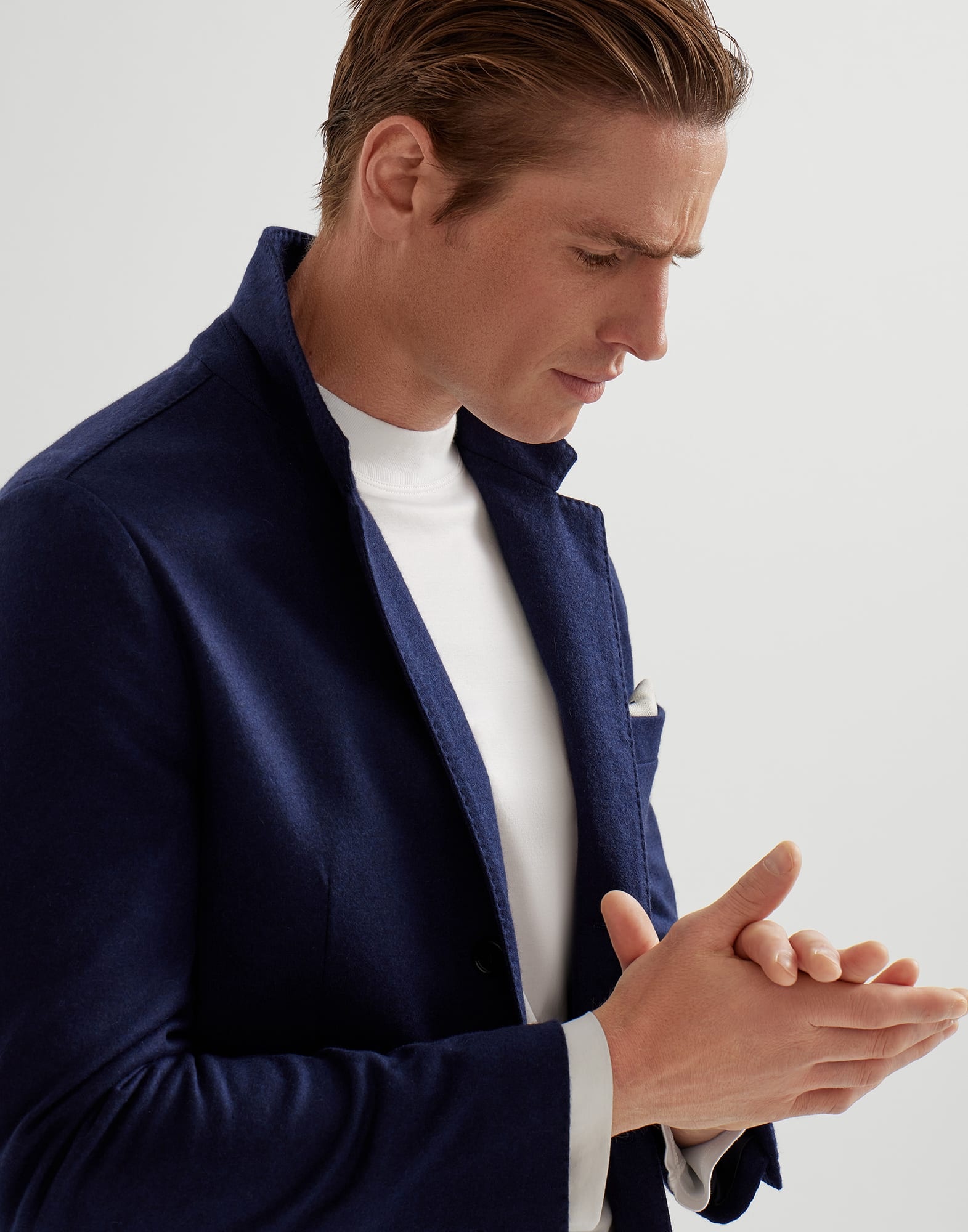 Cashmere jersey blazer with patch pockets - 3