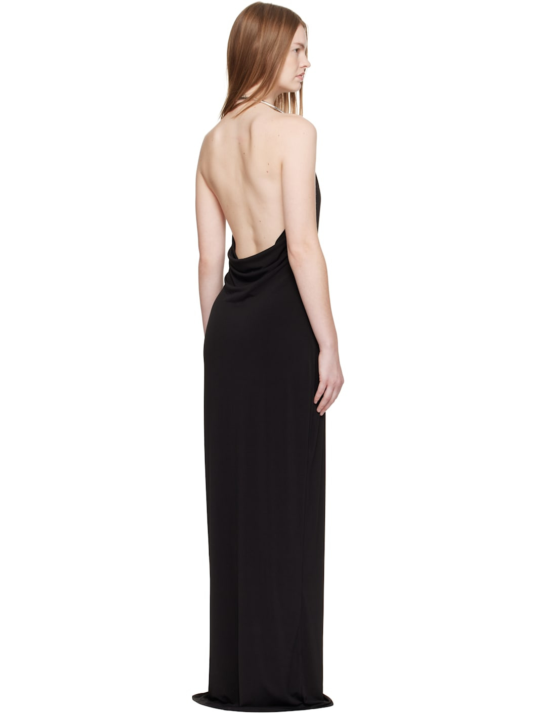 Black Logo Necklace Maxi Dress - 3