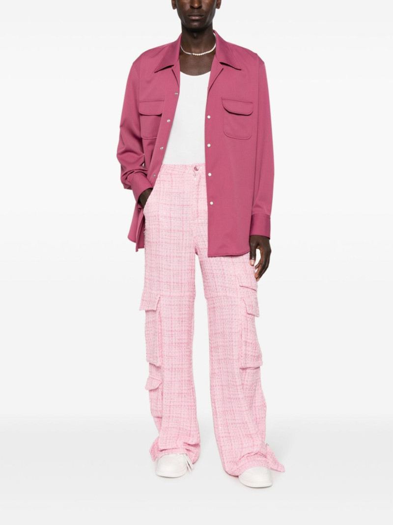 GCDS Ultracargo tweed wide-leg trousers outlook