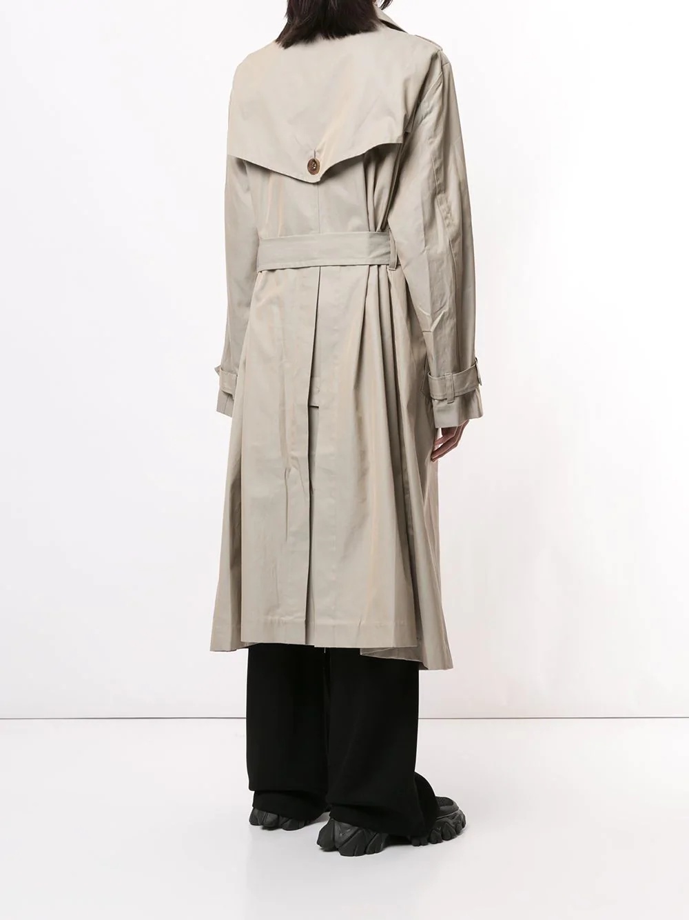 oversized belted waist trench coat - 4