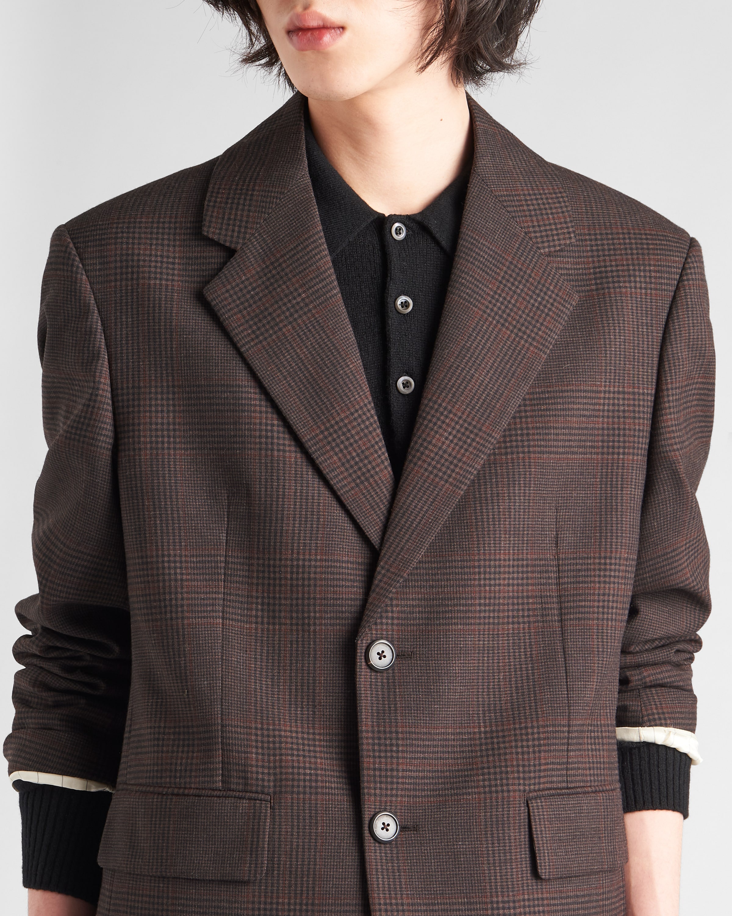 ジャケット Prada Single-Breasted Prince Of Wales Wool Jacket Prada Single Breasted Prince of Wales Checked Jacket | Saks
