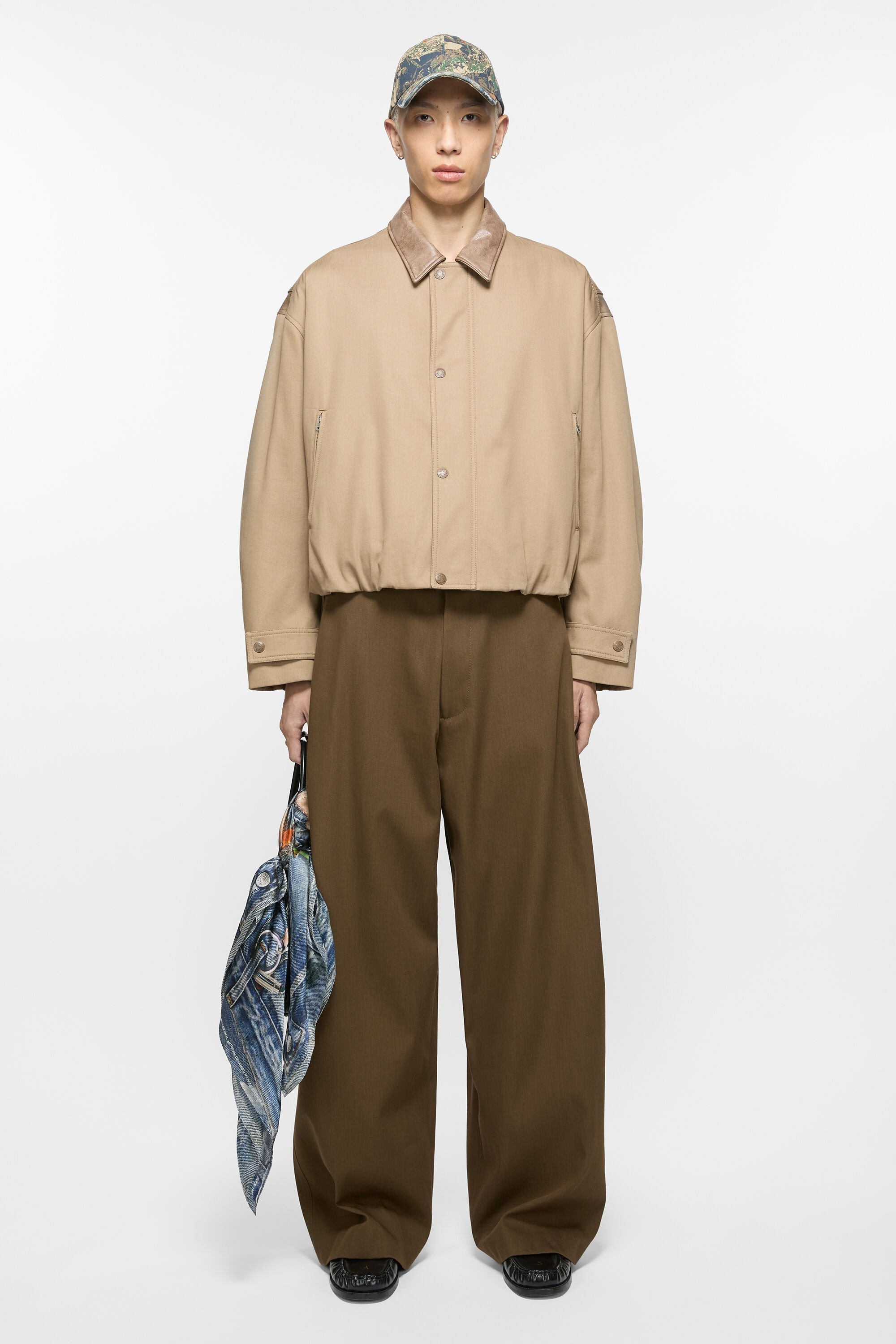 Twill trousers - Olive green - 1