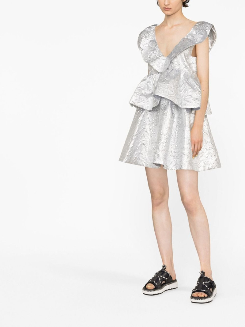 GANNI Silver Layered Minidress outlook