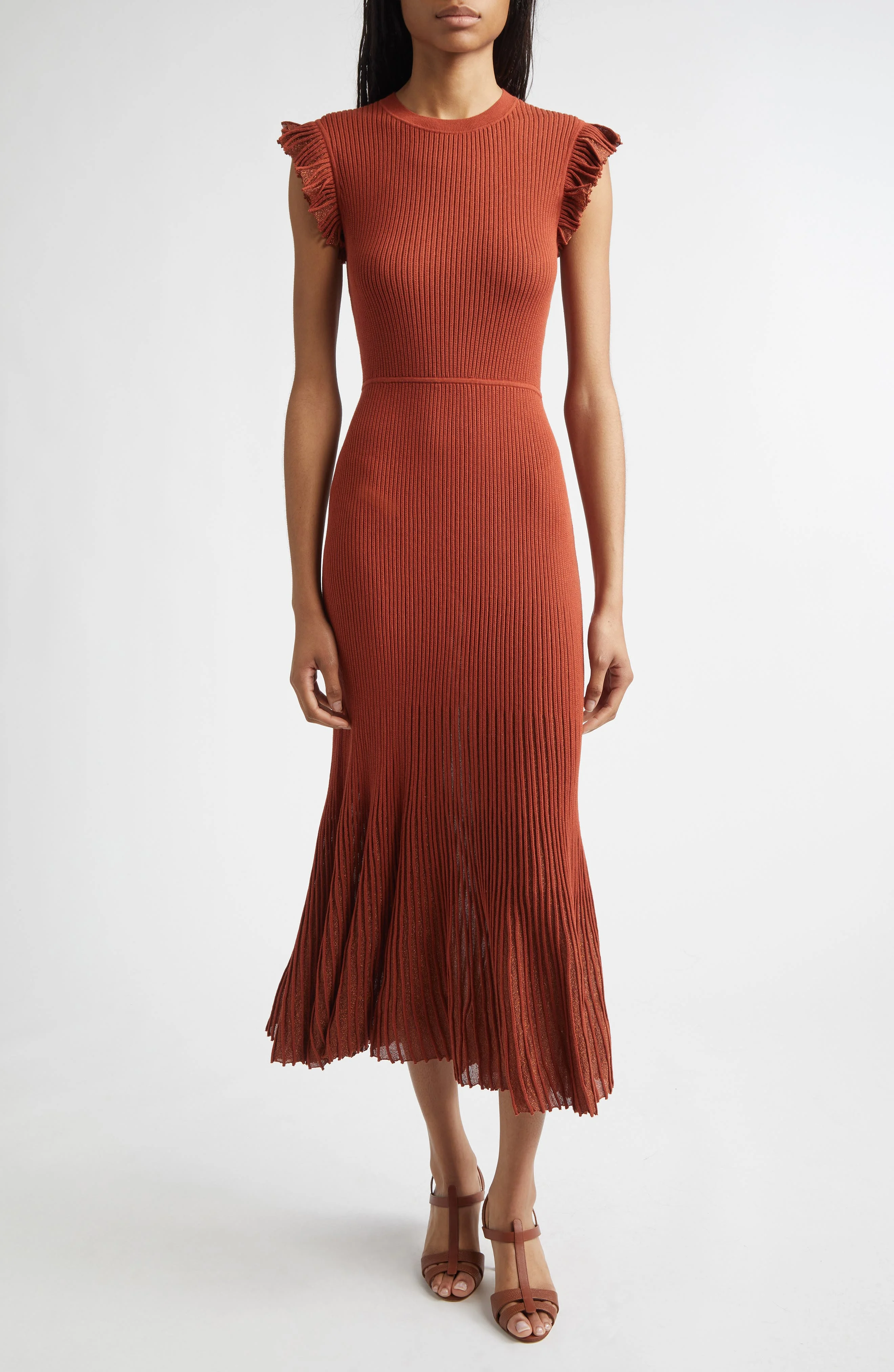 Ulla Johnson Noelle Metallic Knit Dress in Copper at Nordstrom - 1