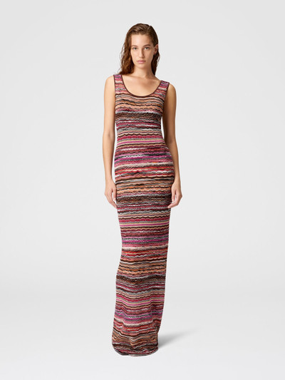 Missoni Long dress in lamé viscose with wave motif outlook