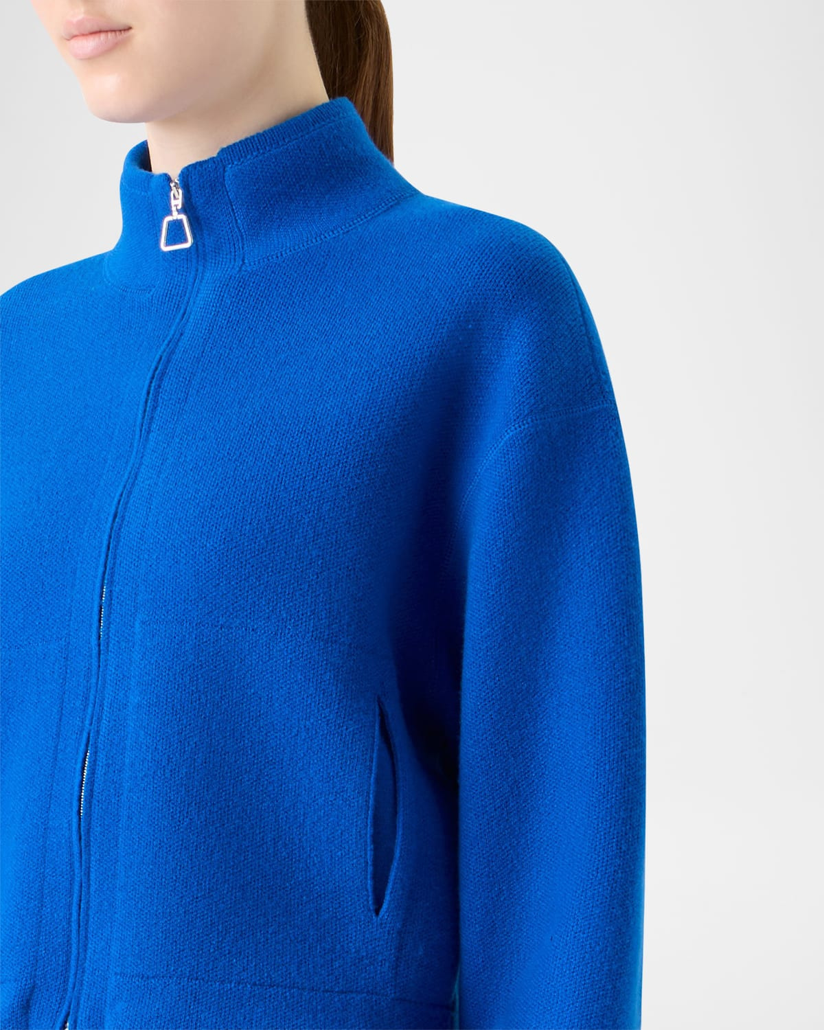 Cashmere Knit Zip Cardigan - 5