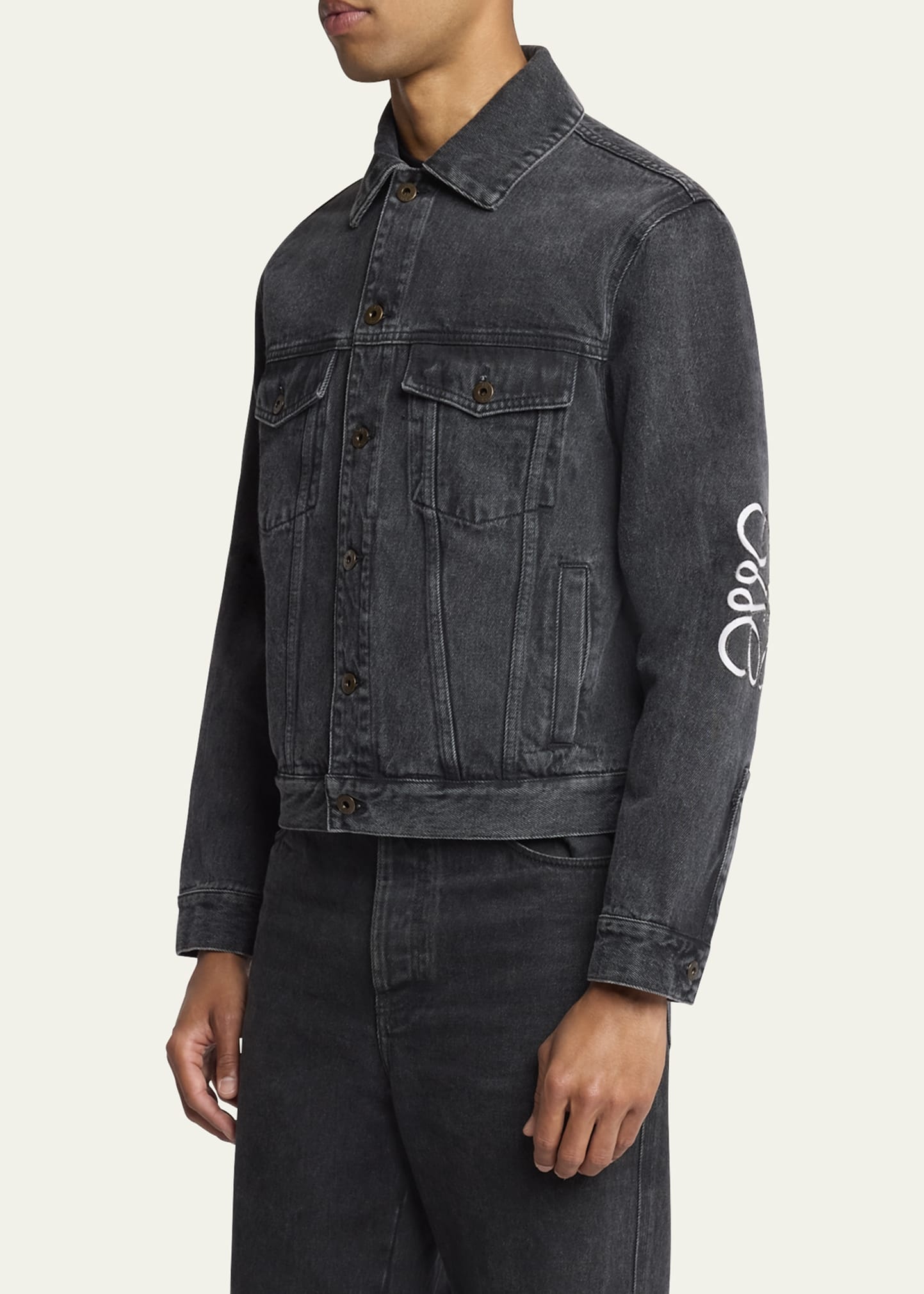 Men's Anagram Elbow Trucker Jacket - 4