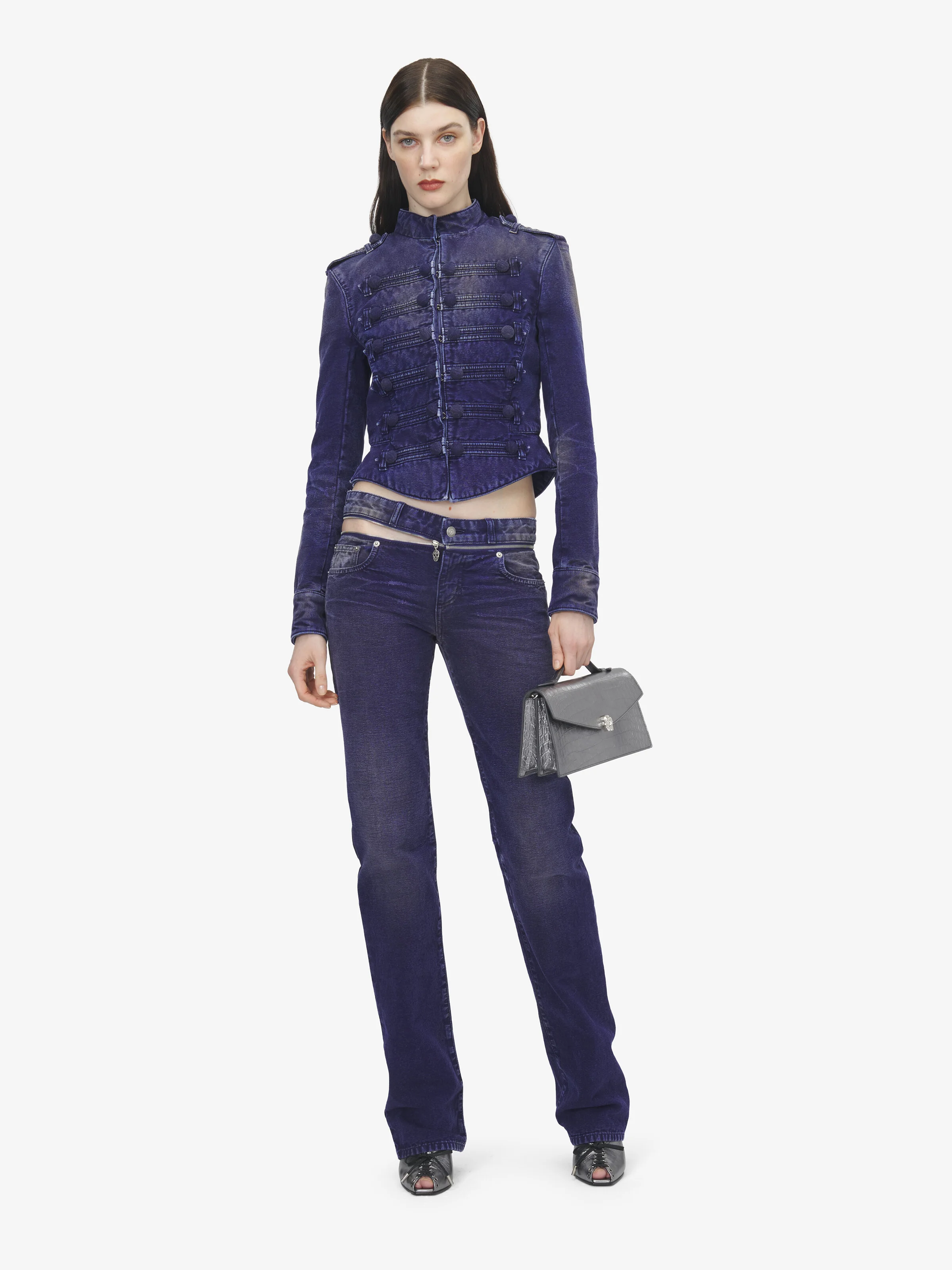 Slashed Zip Bootcut Jeans - 1