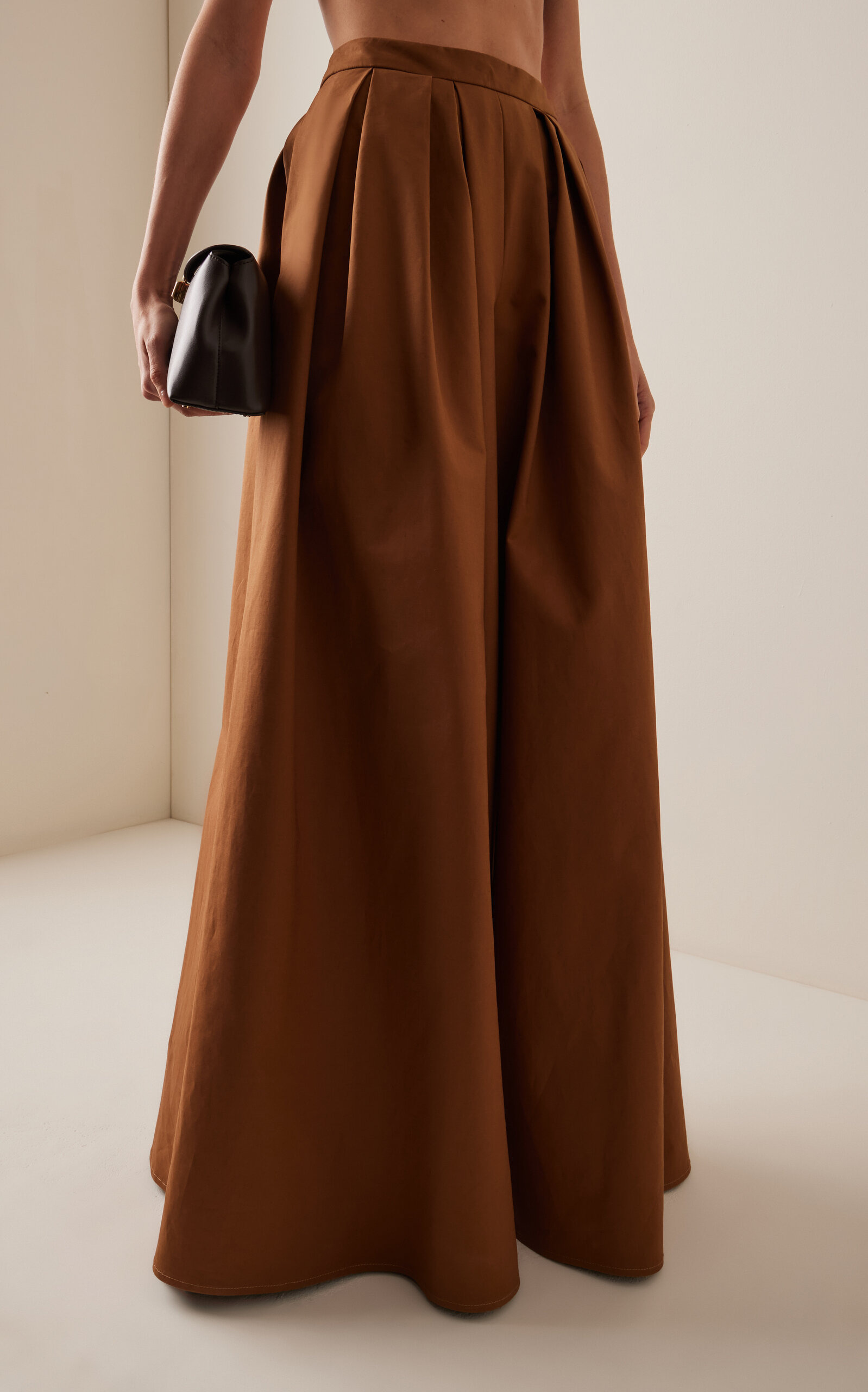 Stretch-Cotton Palazzo Pants tan - 3