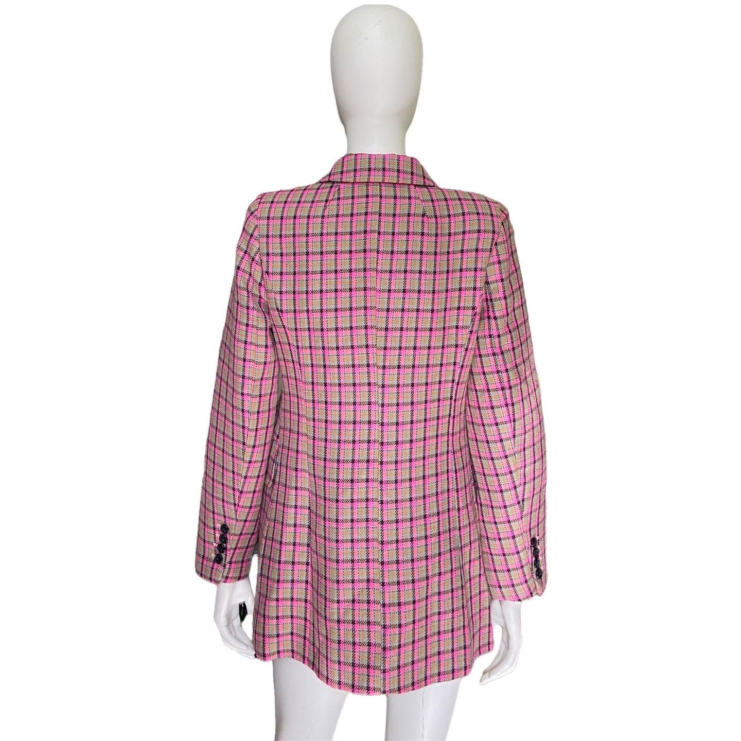Balenciaga pink tweed hourglass blazer jacket 36 - 4