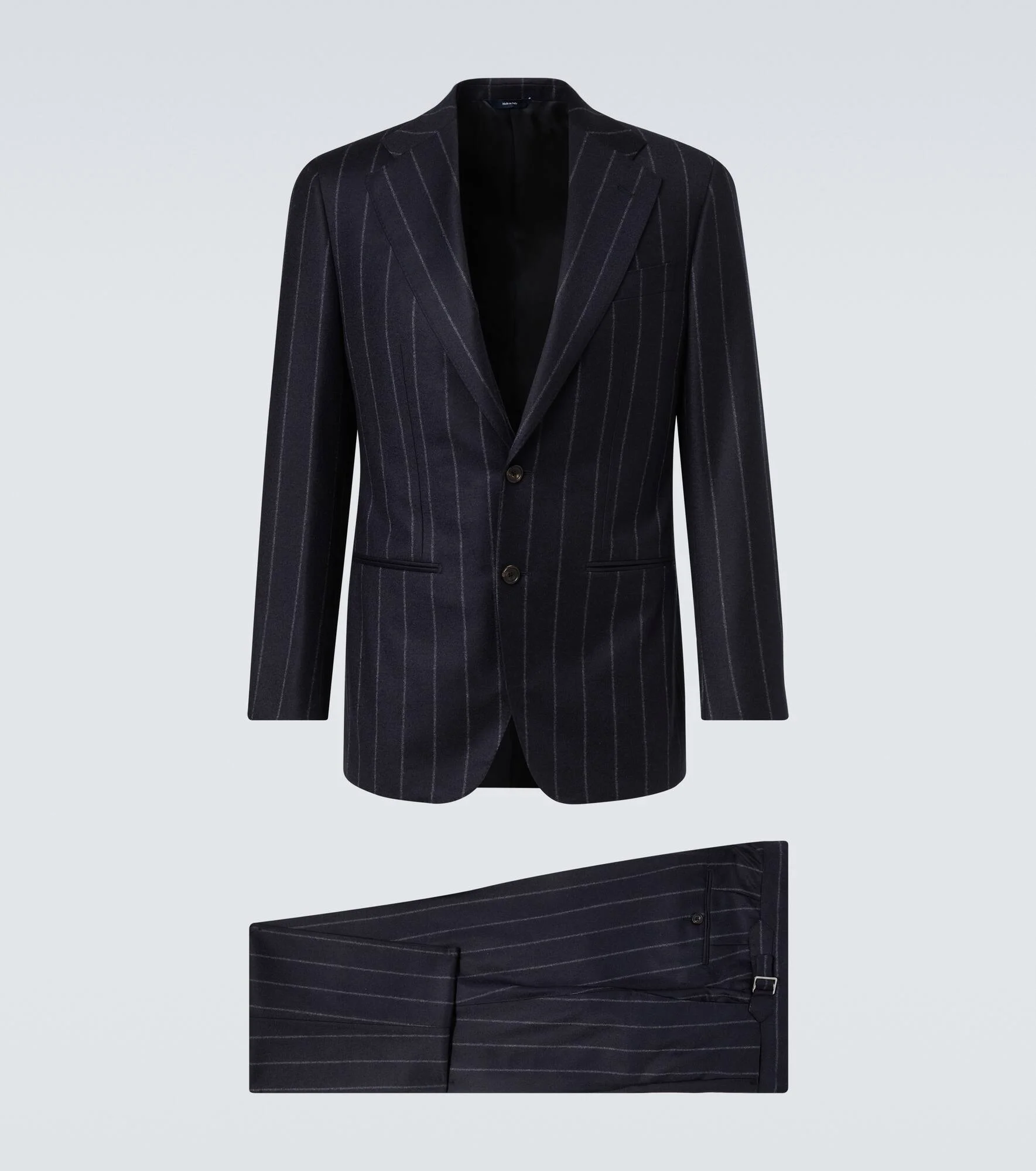Pinstripe wool and cashmere suit - 1