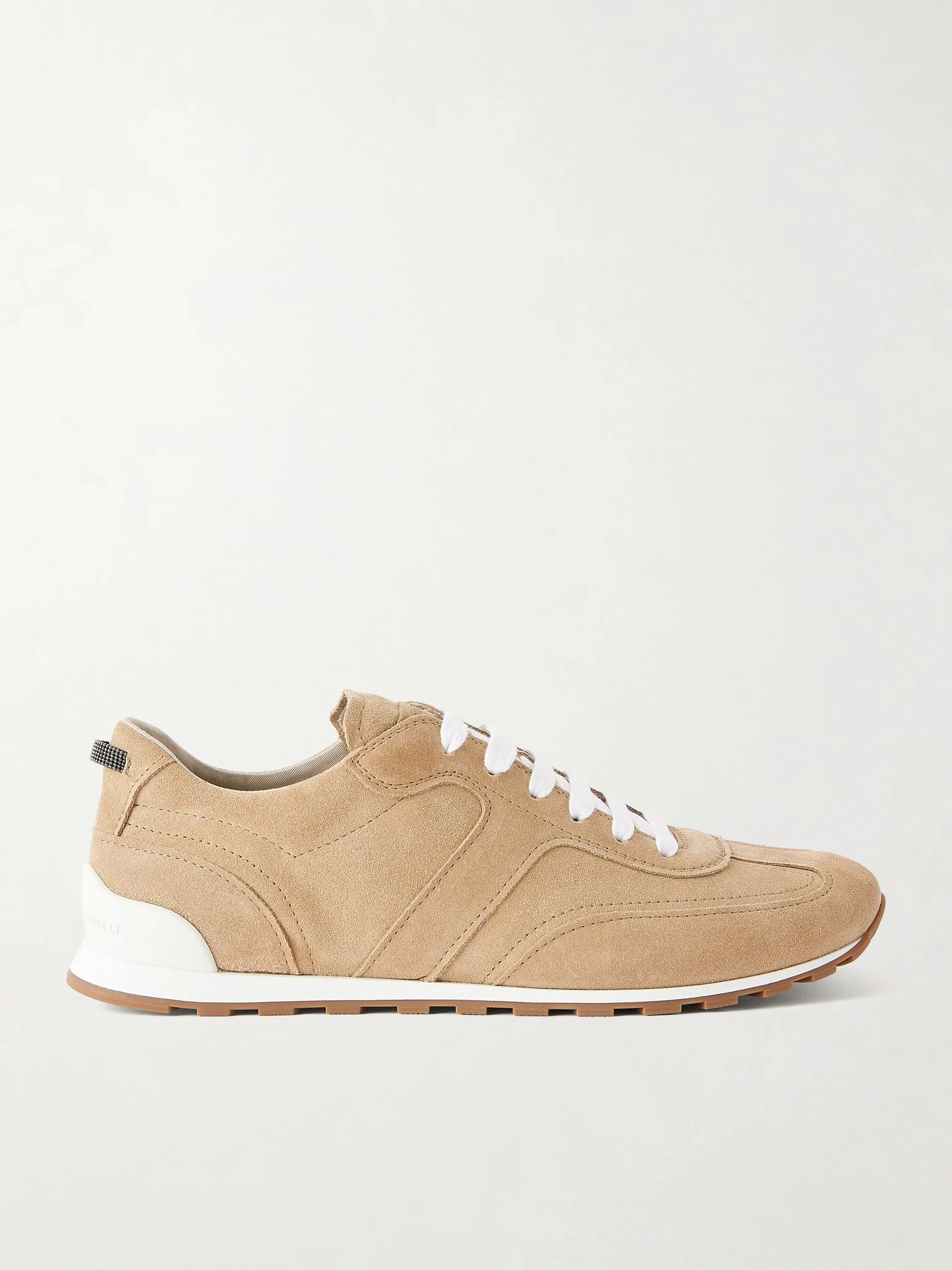 Embellished suede sneakers Tan - 1