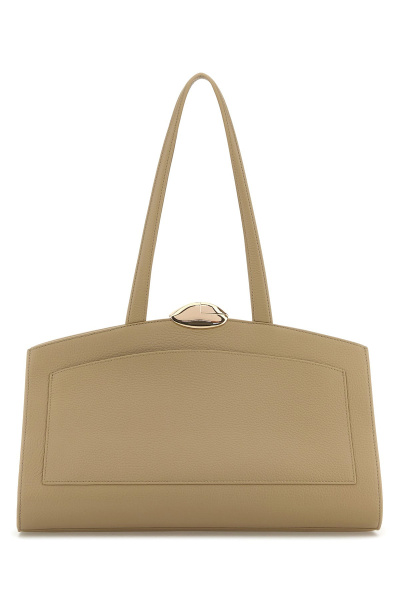 Beige leather Serena shopping bag 3