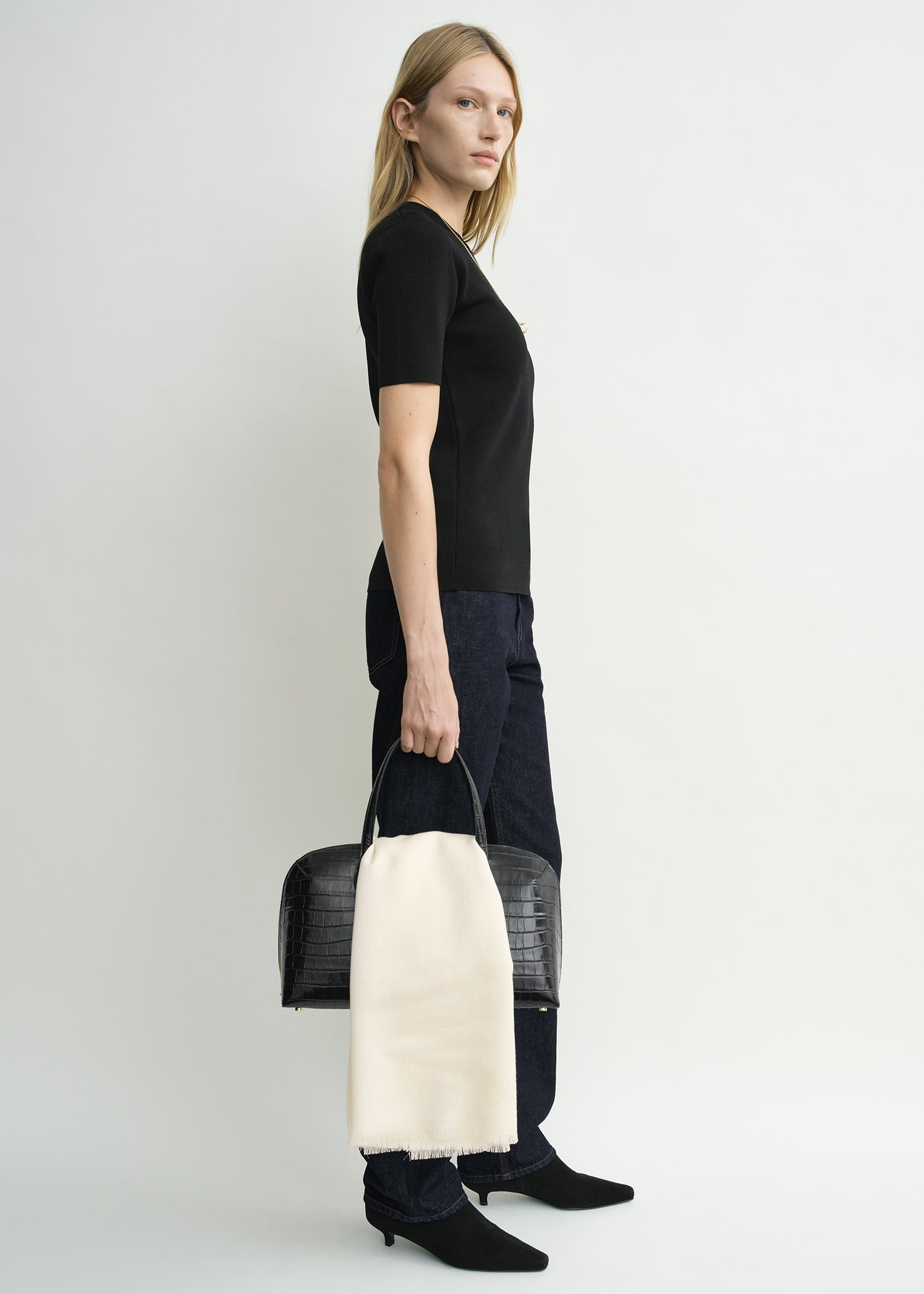 Compact knit tee black - 3