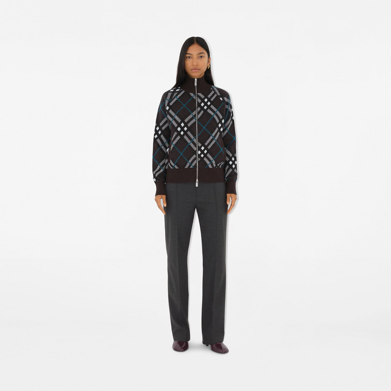 Burberry Check Wool Blend Track Jacket outlook