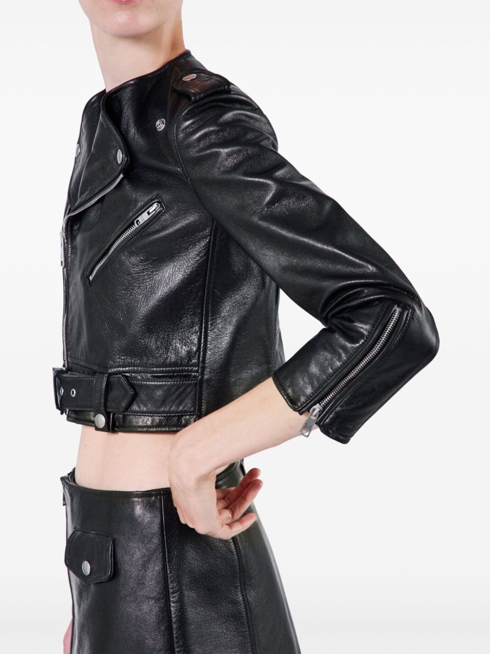 leather biker jacket - 5