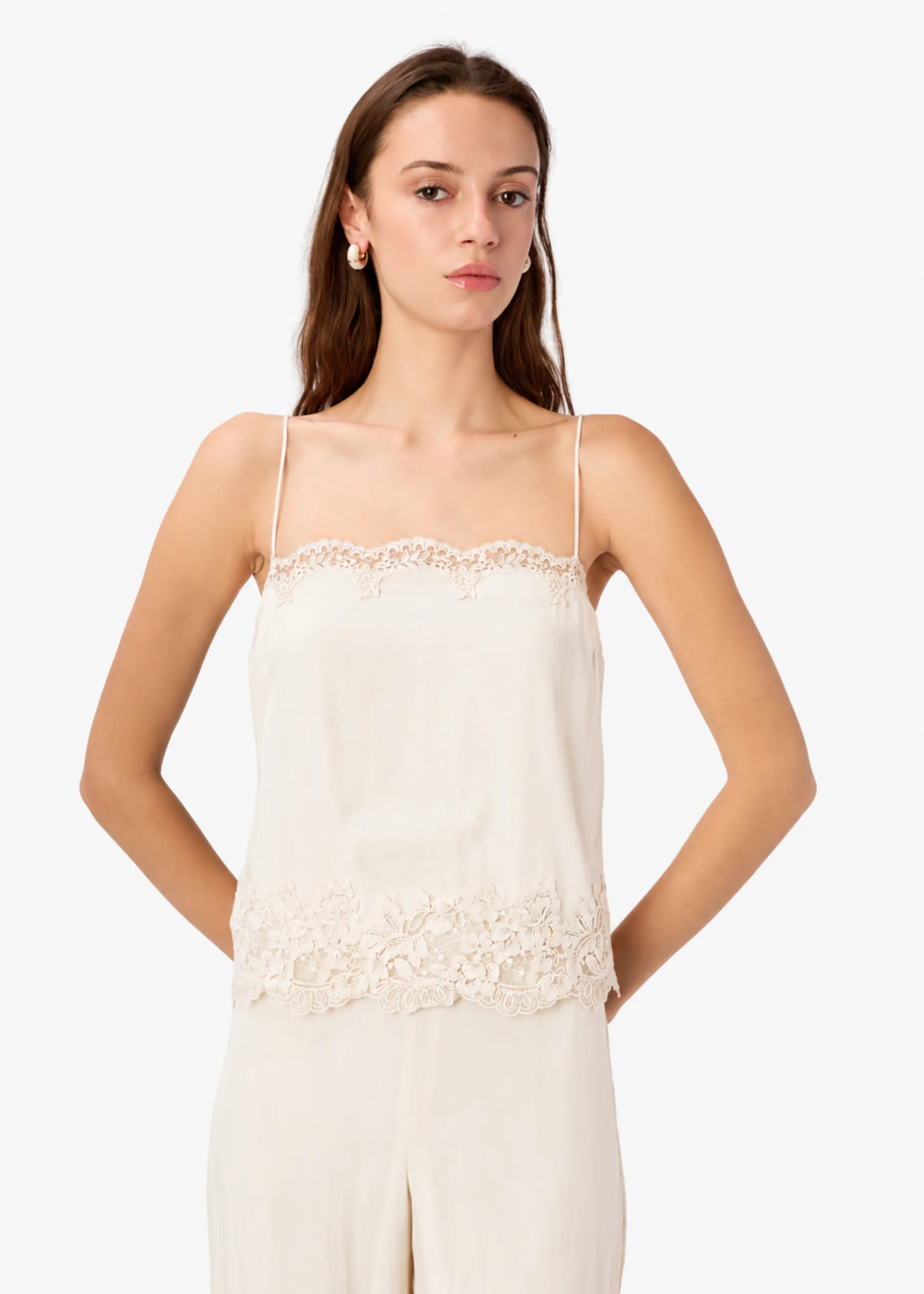 MAIYA SILK CAMISOLE BONE - 1