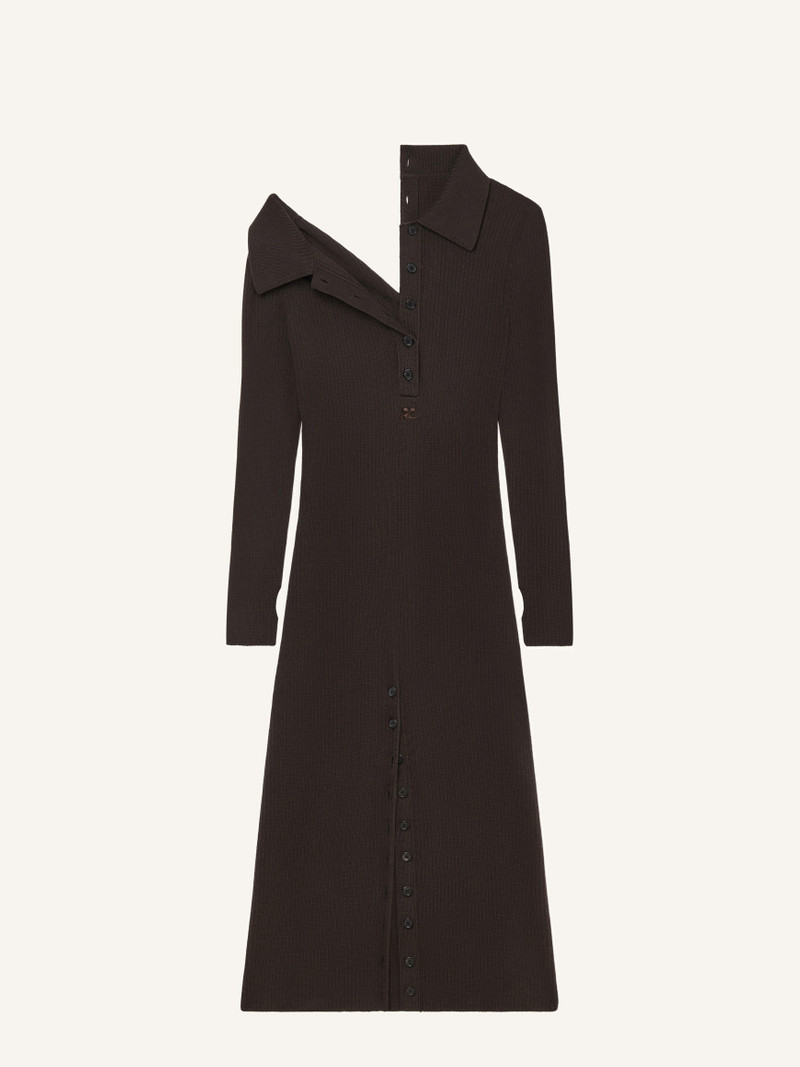 MULTI-BUTTON MIDI WOOL DRESS 1