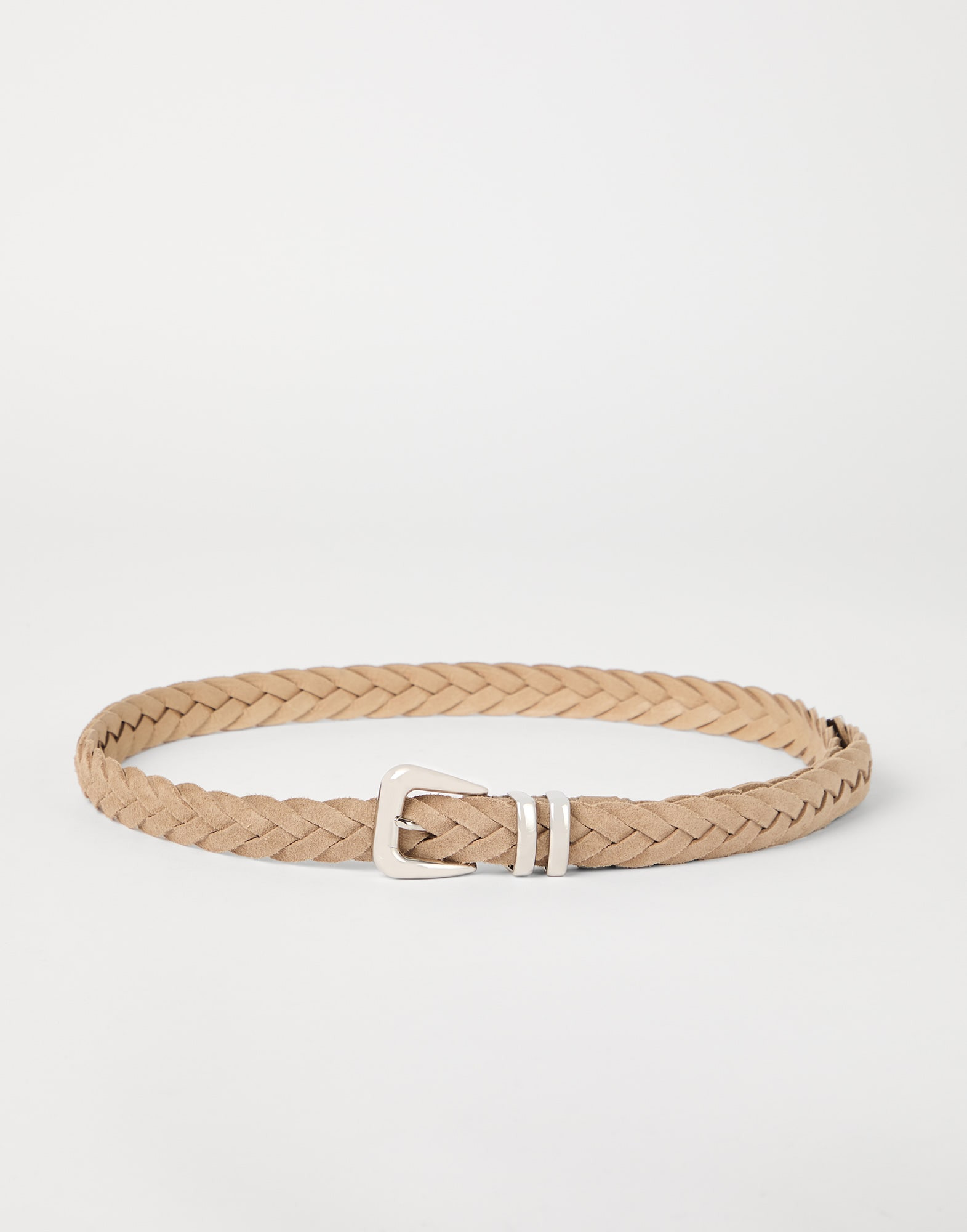 Reversed calfskin braided belt with tip - 1