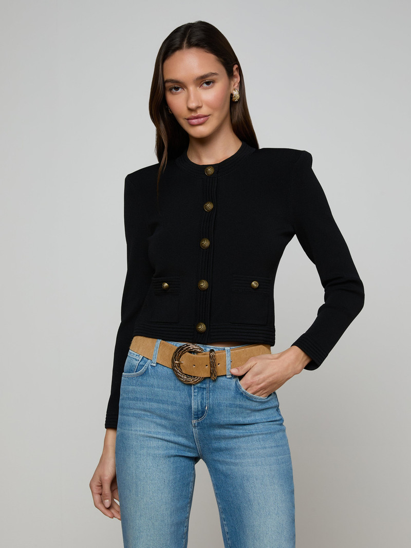 L'AGENCE Patsy Cropped Cardigan outlook