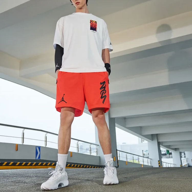 Air Jordan Dri-FIT Zion Basketball Sports Printing Knit Round Neck Short Sleeve White DH0593-100 - 3